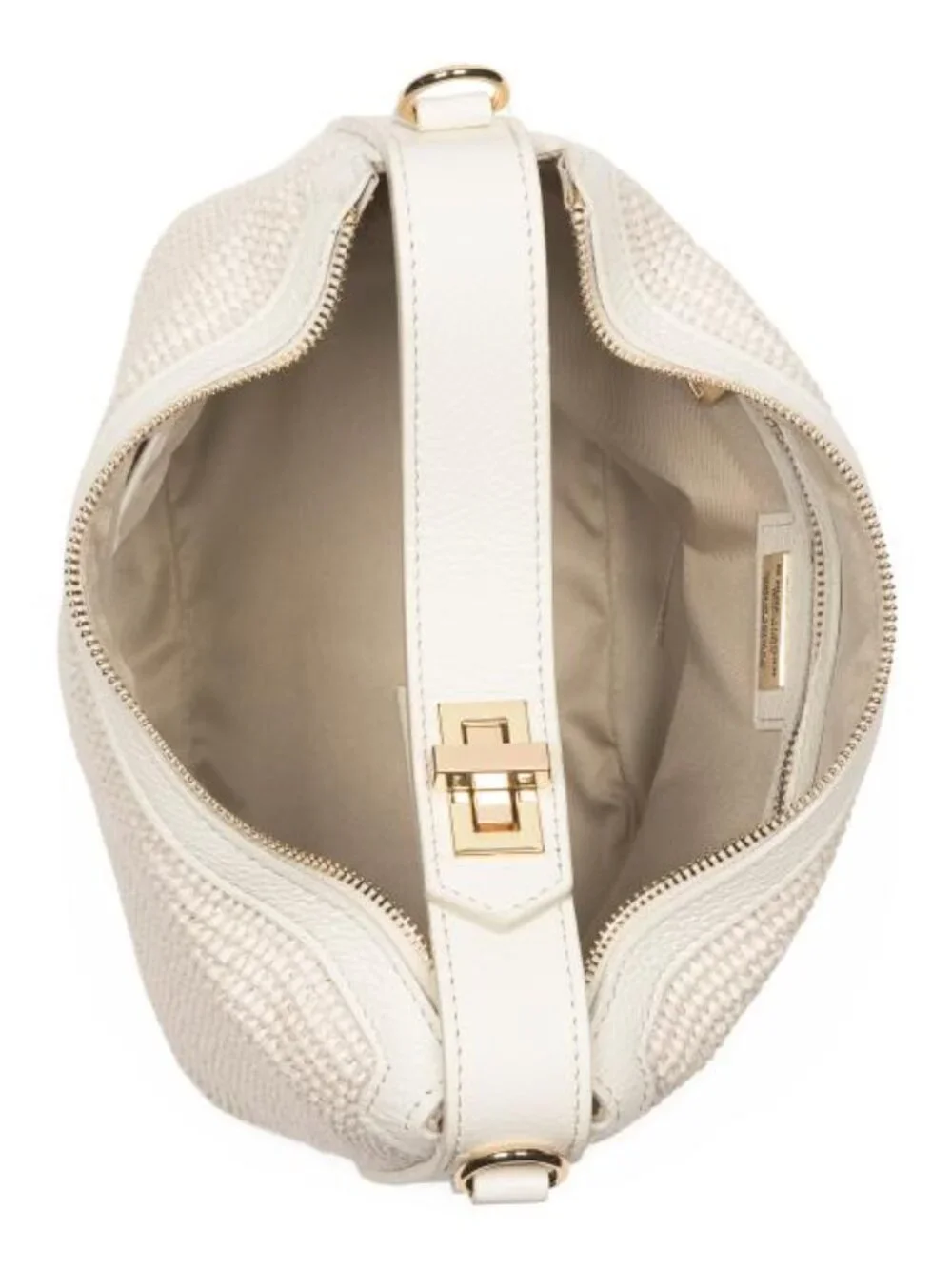 VIOLA CASTELLANI Made In Italy Straw And Leather Medium Folded Handle Satchel